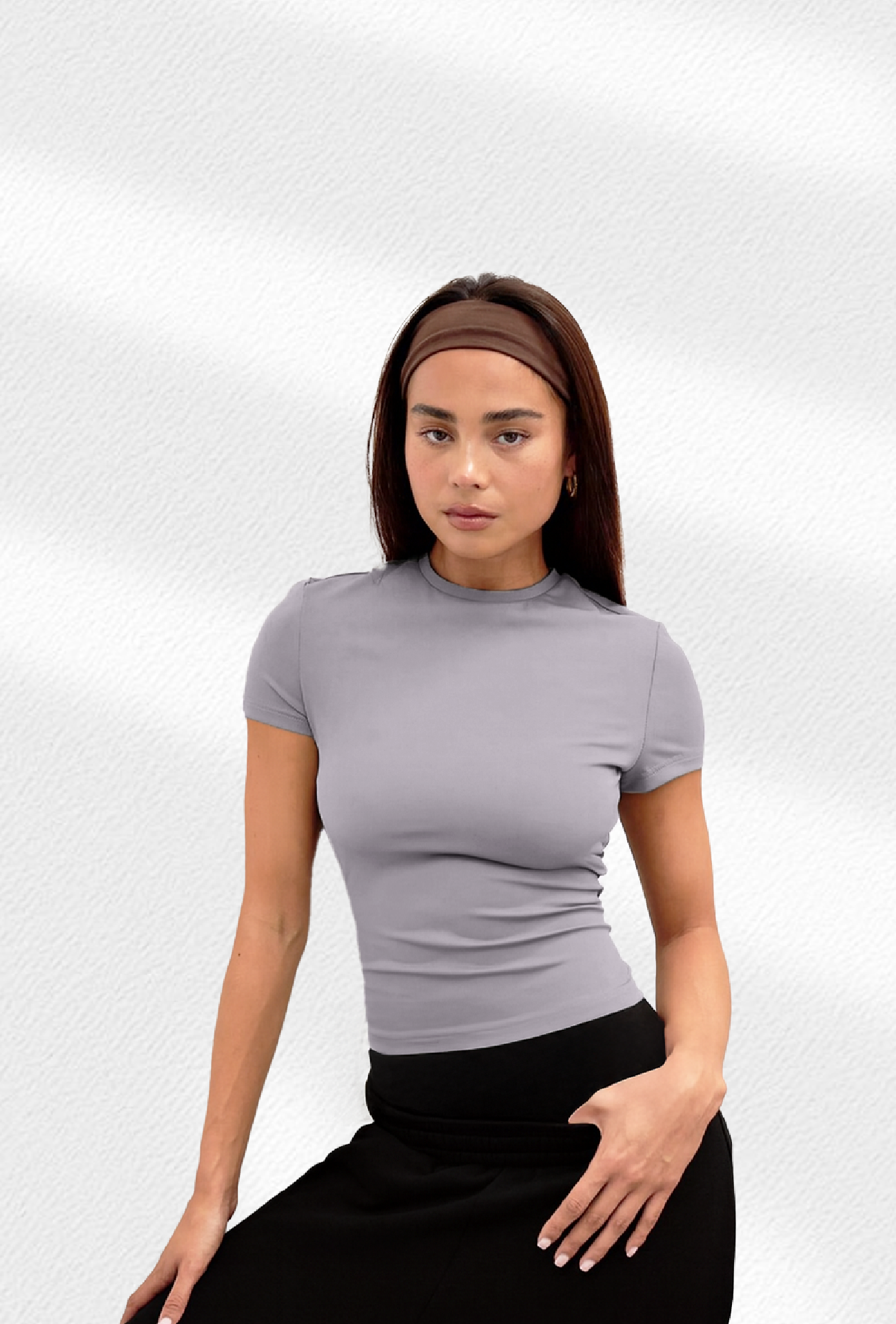 Gray Contour Top