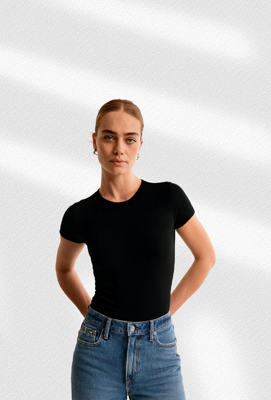 Black Contour Top